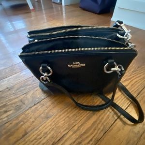 Black Coach 3 Compartment Purse